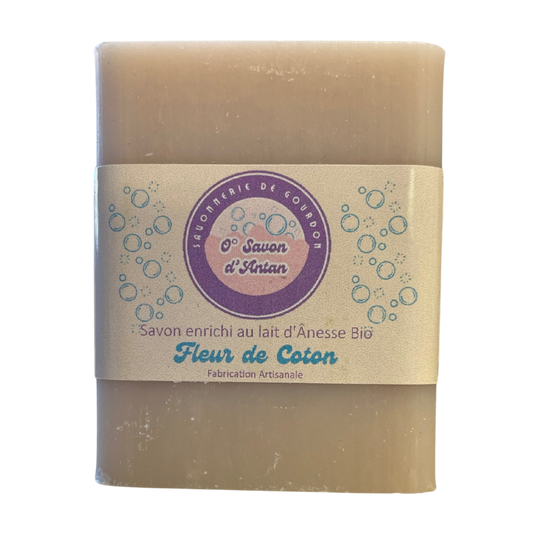 Savon 100gr | Enrichi au lait d'Ânesse Bio - Fleur de Coton
