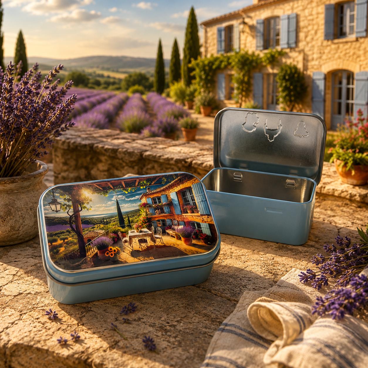 Petit boîte | Terrasse Provencale - Bleue